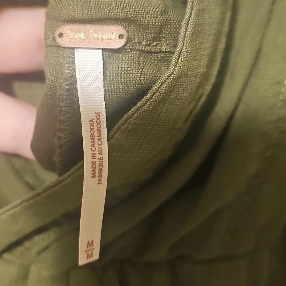 Free People Beside You Shortall Olive Green Size Medium - Picture 7 of 8